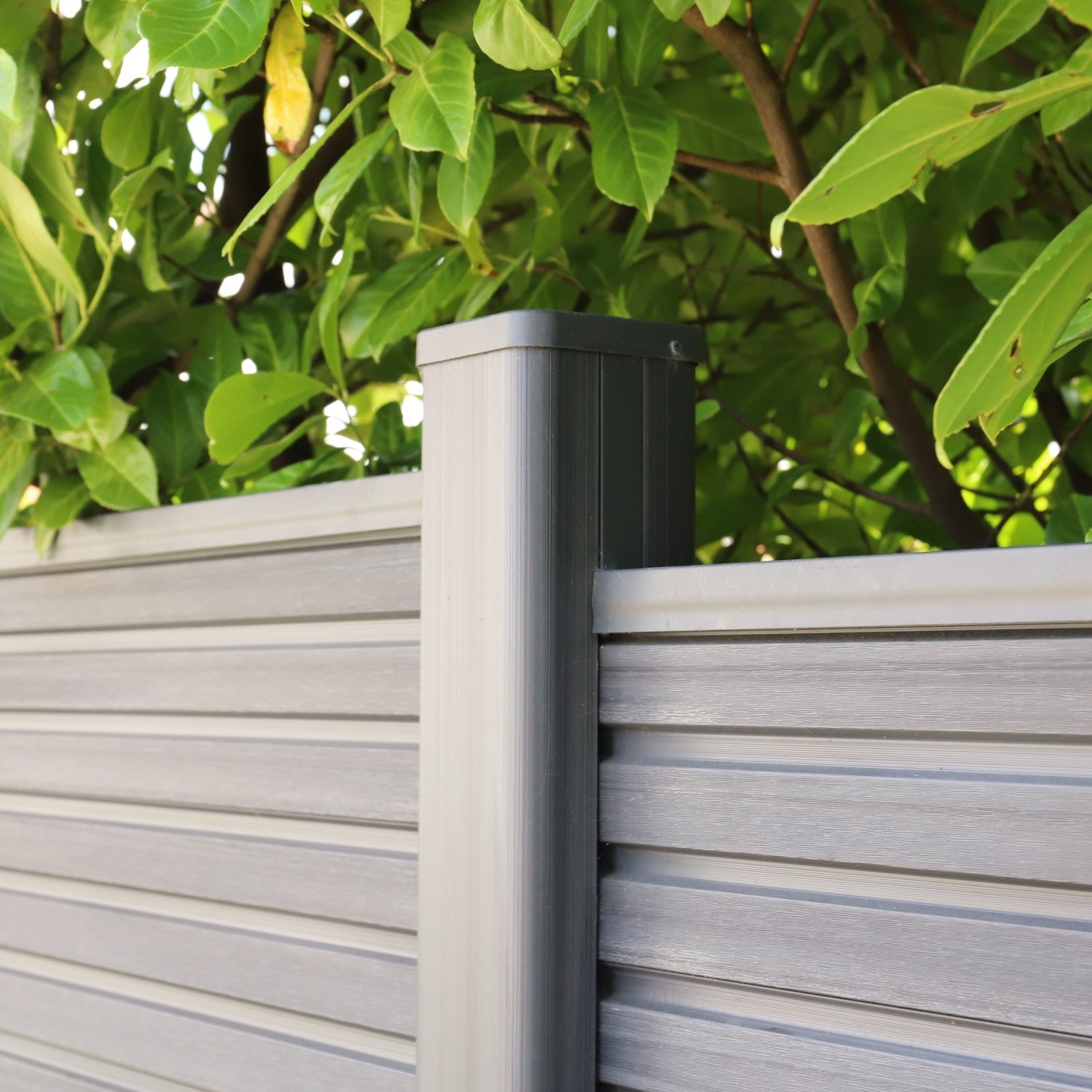 NeoTimber® Slatted Composite Fence Panel Set – Composite Post System