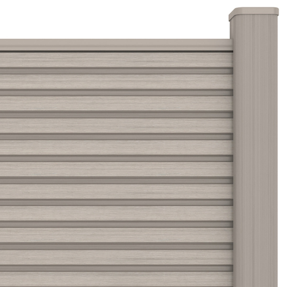 NeoTimber Slatted Fence Panel Set - Ash White