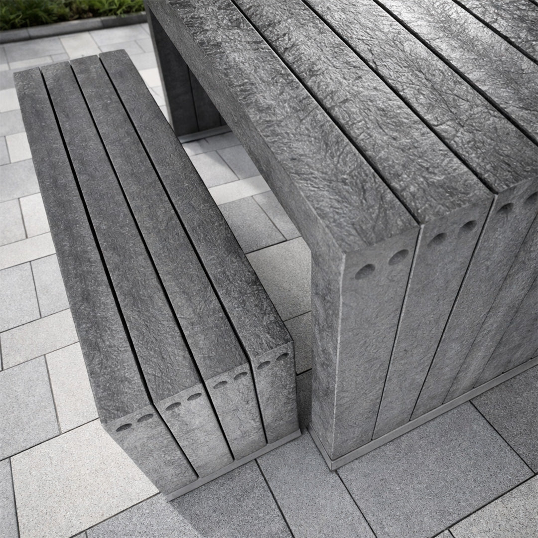 Recycled Plastic Space Saver Table & Bench Set – Compact and Comfortable