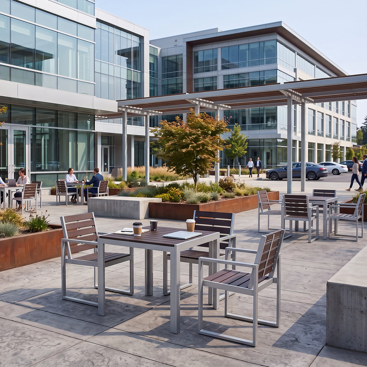Composite Square Table – Lightweight 12.04kg Design for Flexible Commercial Outdoor Spaces