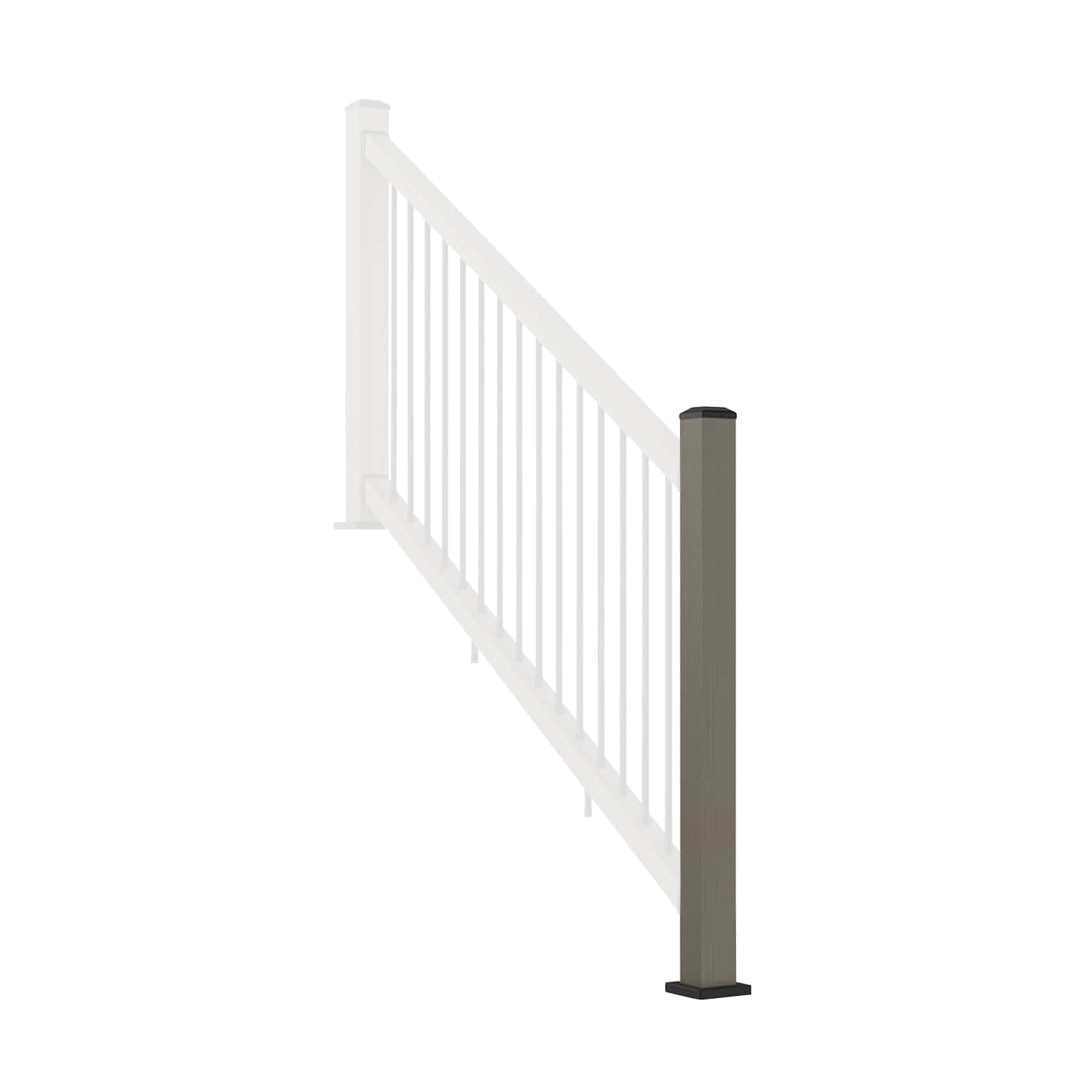 NeoTimber Composite Balustrade Stair Railing Post - Angled - Antique