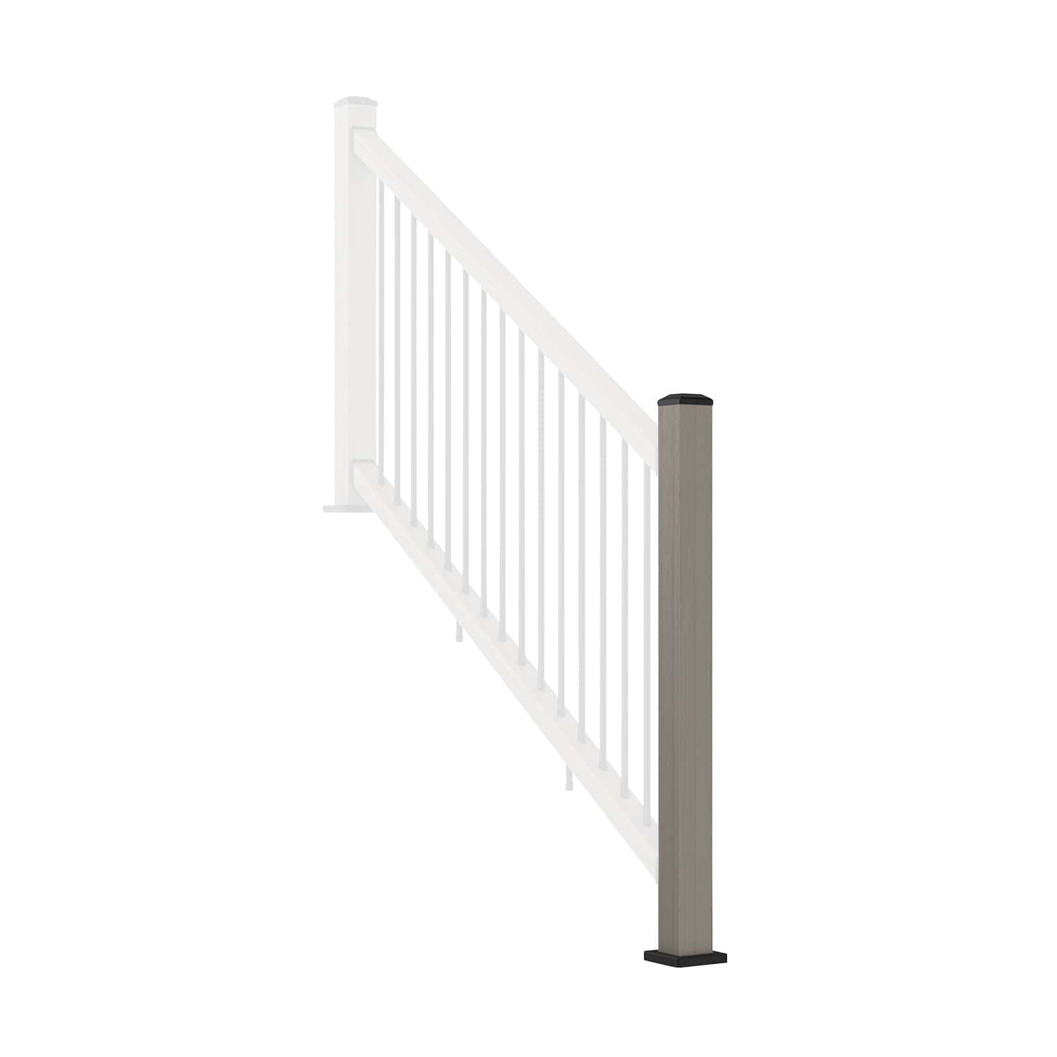 NeoTimber Composite Balustrade Stair Railing Post - Angled - Silver Birch