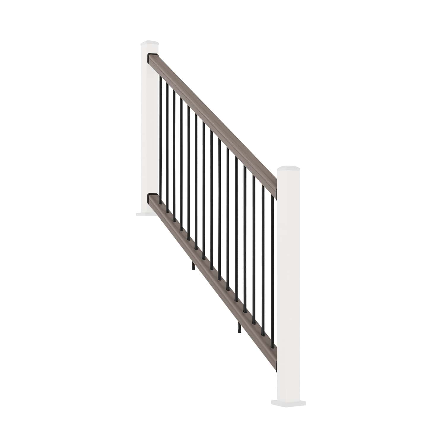 NeoTimber Composite Balustrade Stair Railing - Angled - Ash White