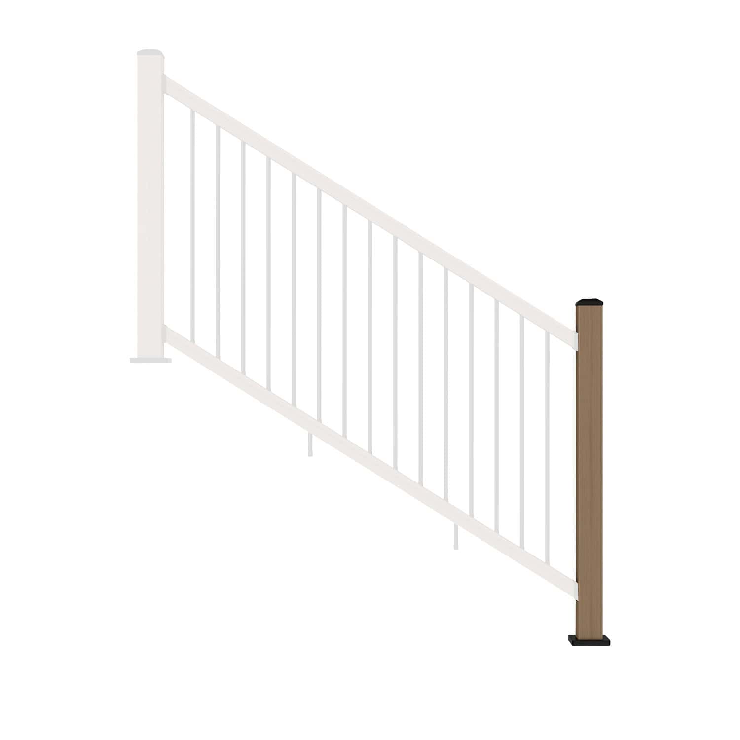 NeoTimber Composite Balustrade Stair Railing Post - Front On - Oak