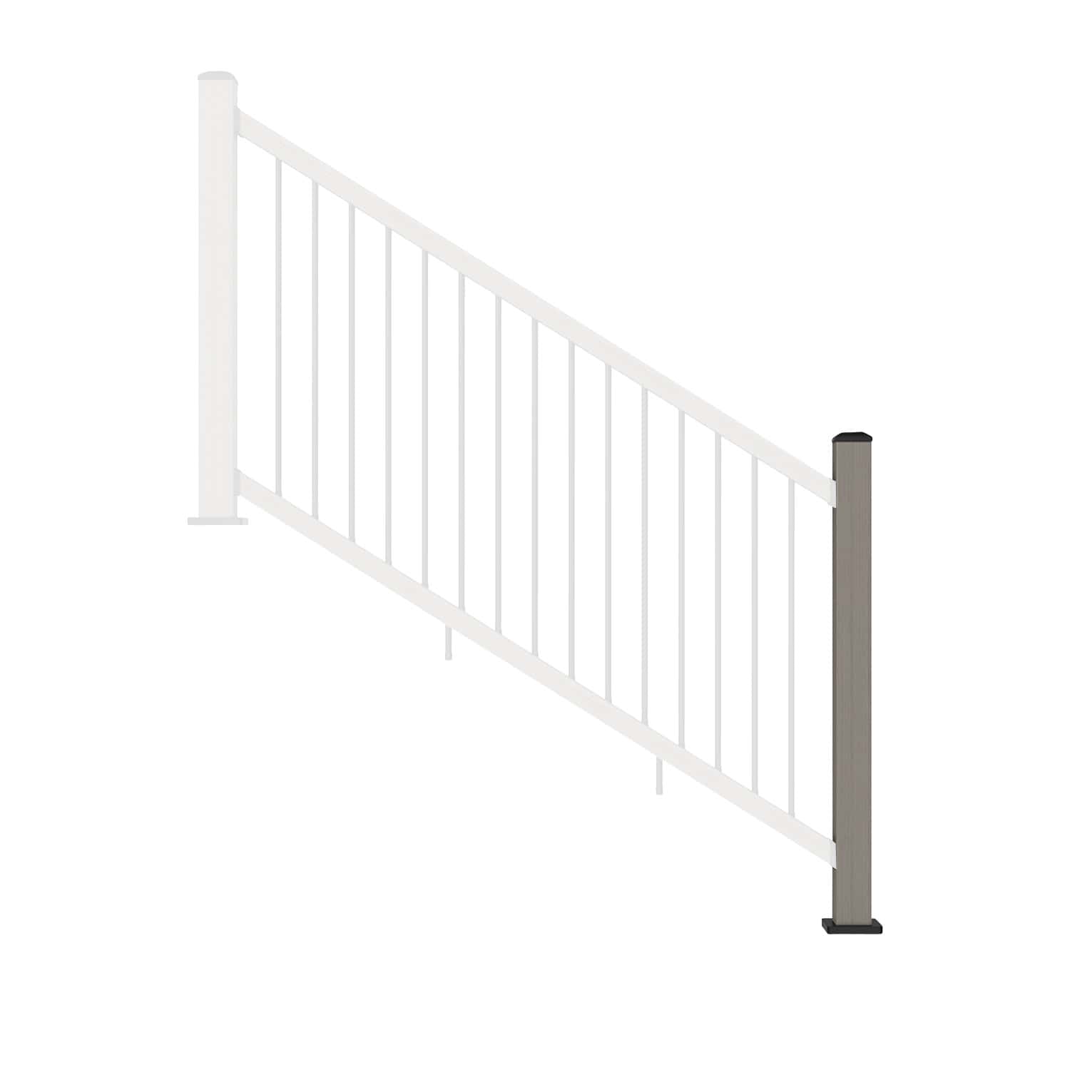 NeoTimber Composite Balustrade Stair Railing Post - Front On - Silver Birch
