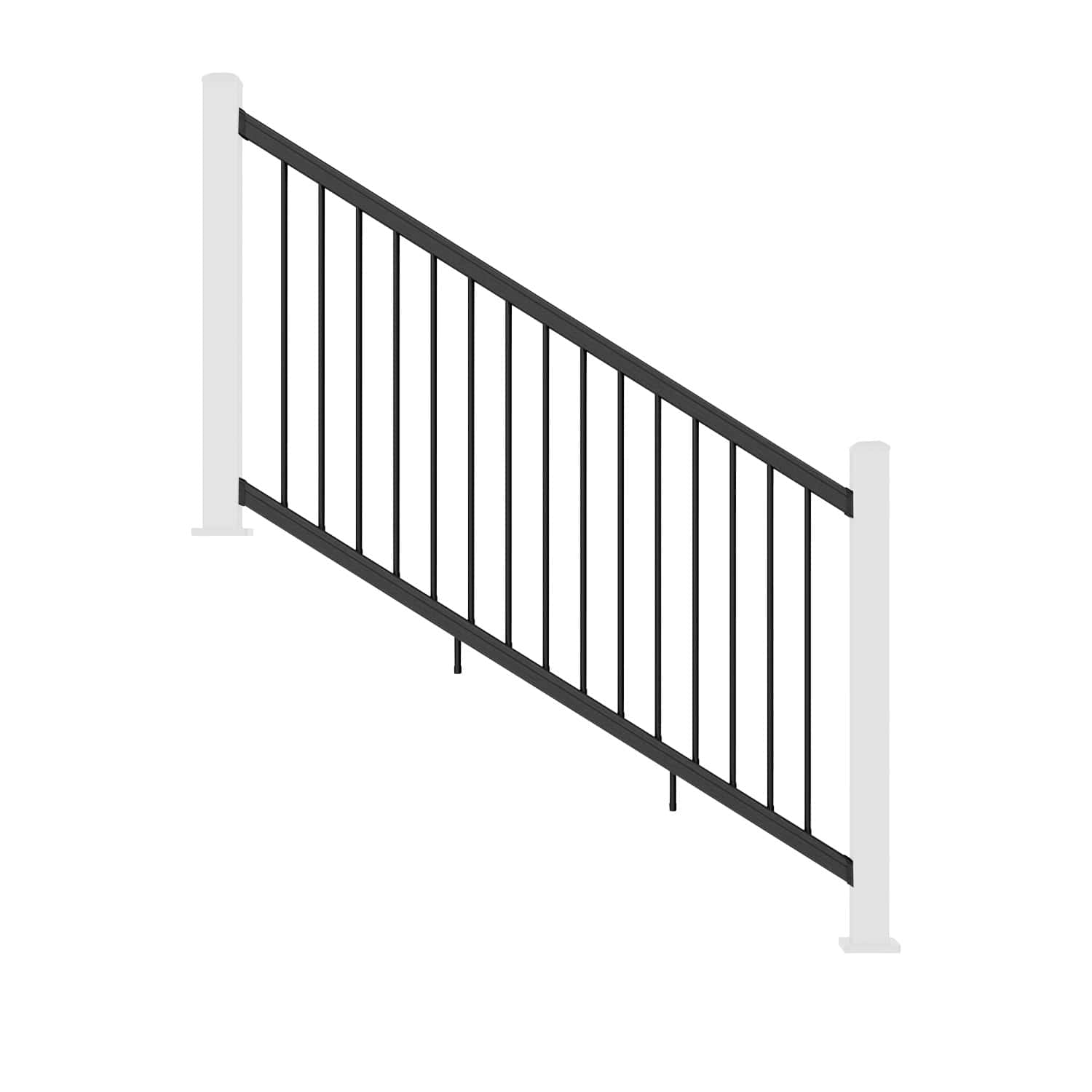 NeoTimber Composite Balustrade Stair Railing - Front On - Charcoal Black