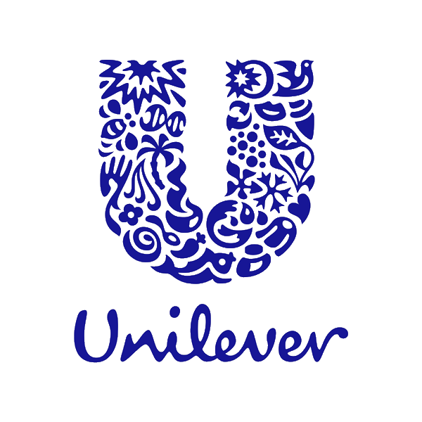 Unilever logo with decorative blue design on a white background