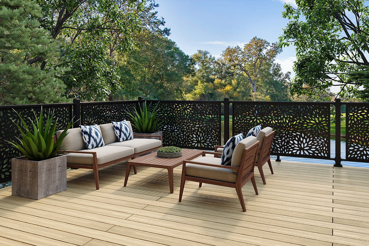 neotimber aluminium balustrade screen railing - black