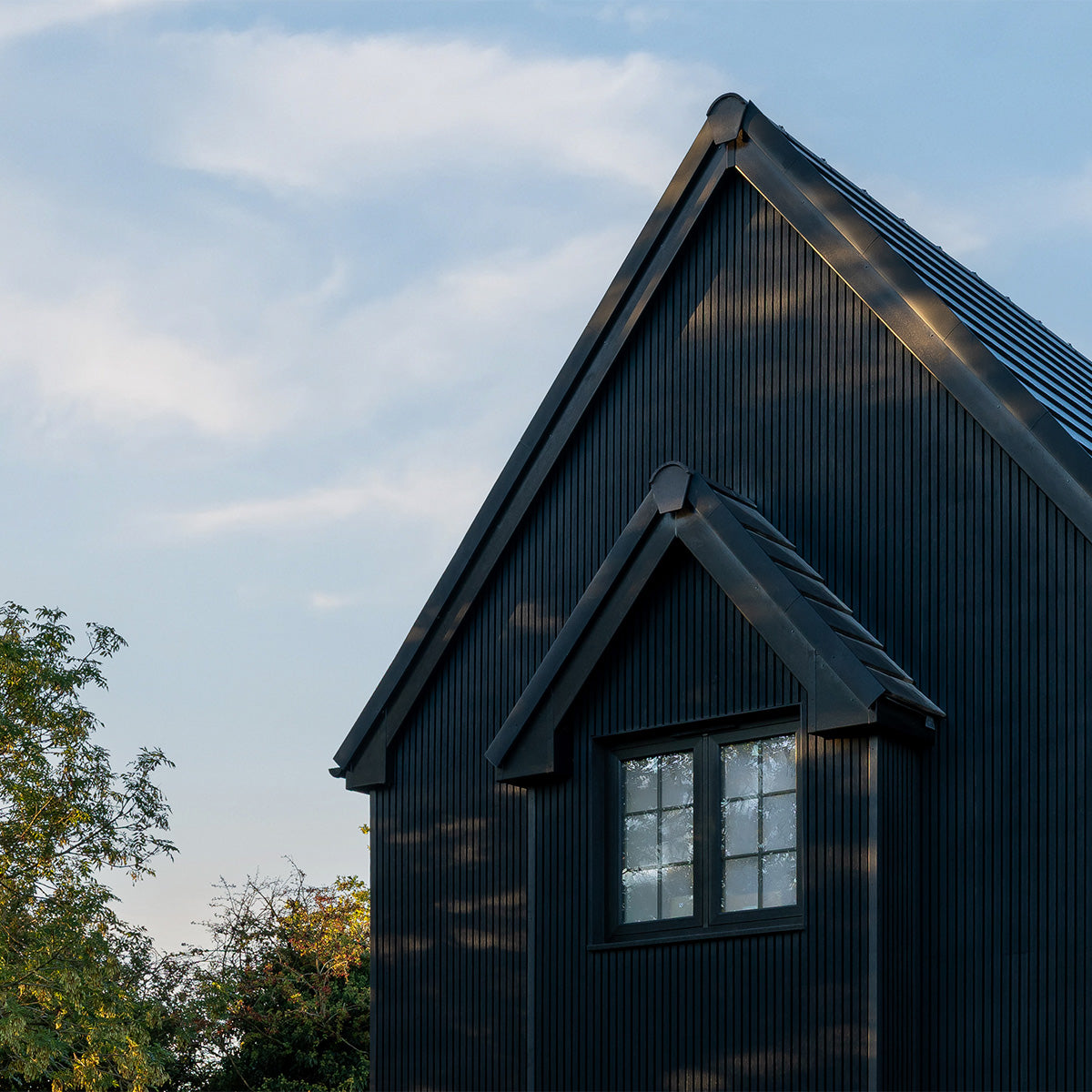 neotimber slatted composite cladding - charcoal black - vertical installation