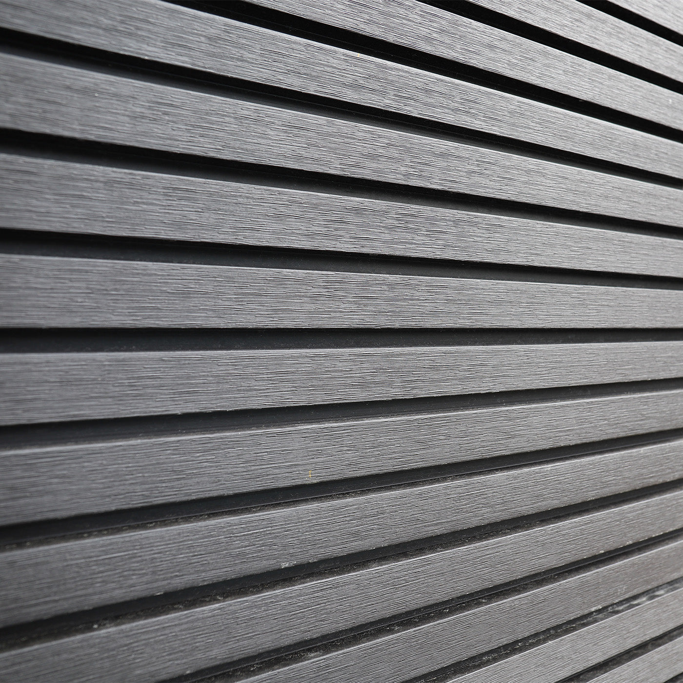 Close-Up Of Horizontal Composite Cladding With A Grey-Brown Finish
