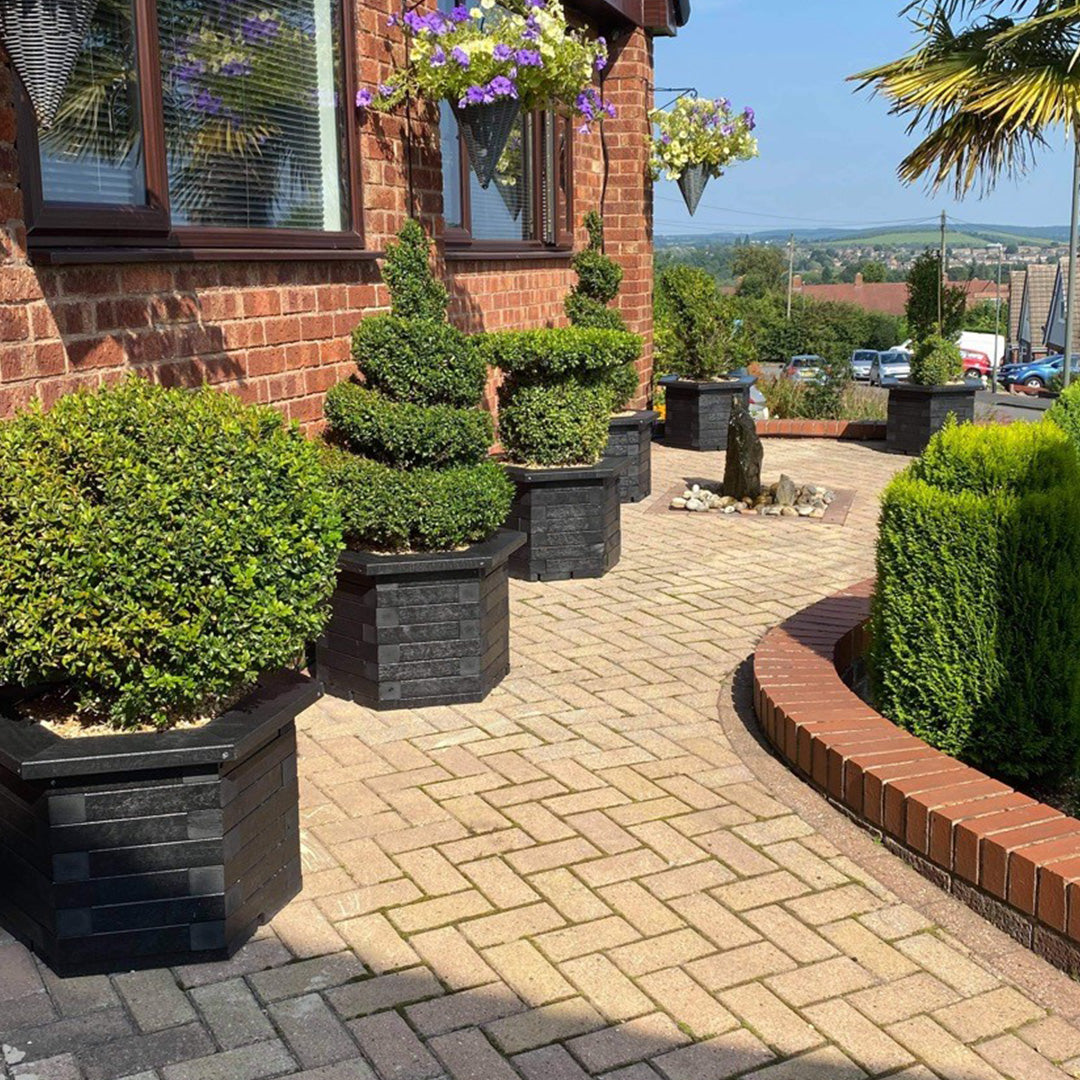 Contemporary Recycled Plastic Hexagonal Garden Planter