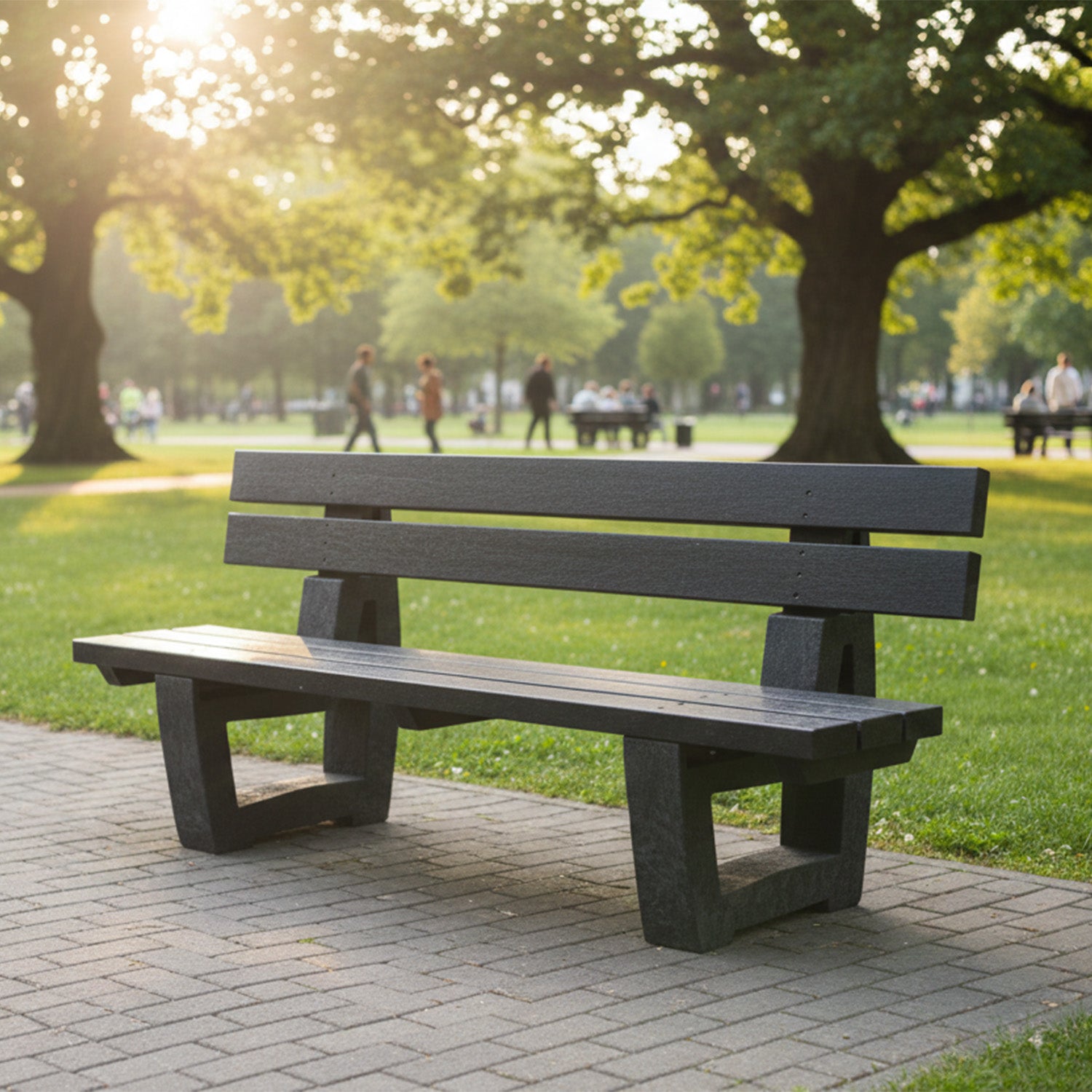 Recycled Plastic Moulded Bench – Available with Backrest or Backless Options