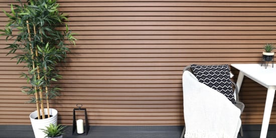 slatted composite cladding oak