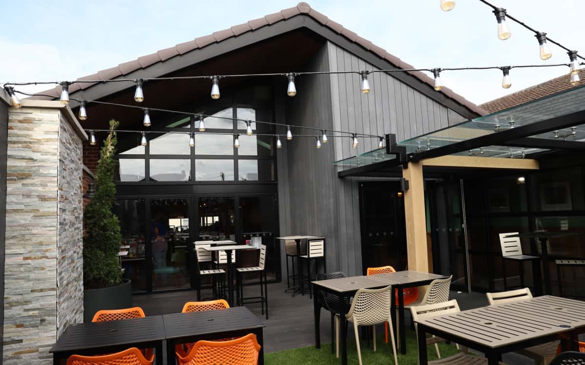 composite cladding used on a commercial restaurant