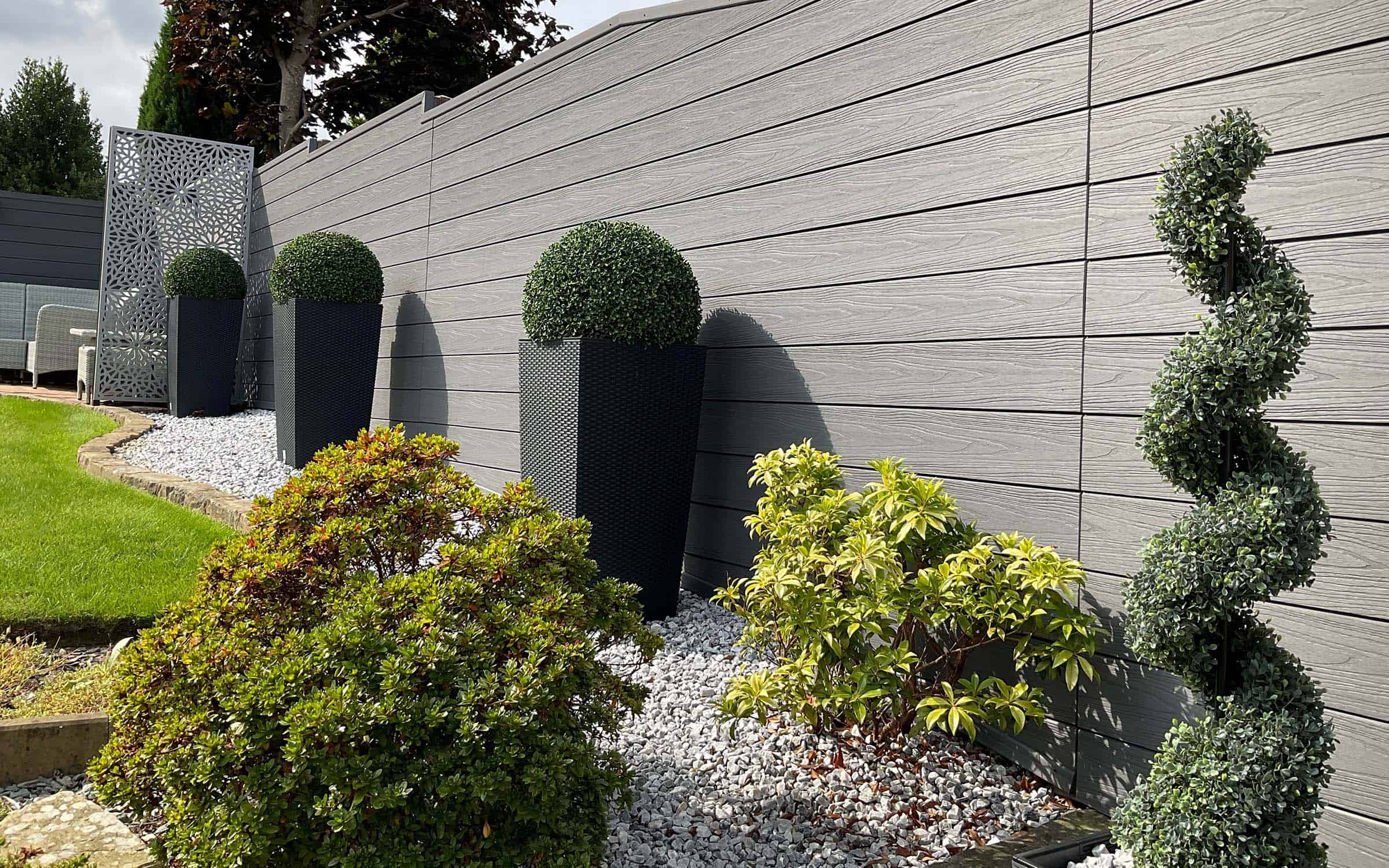 composite cladding for garden walls