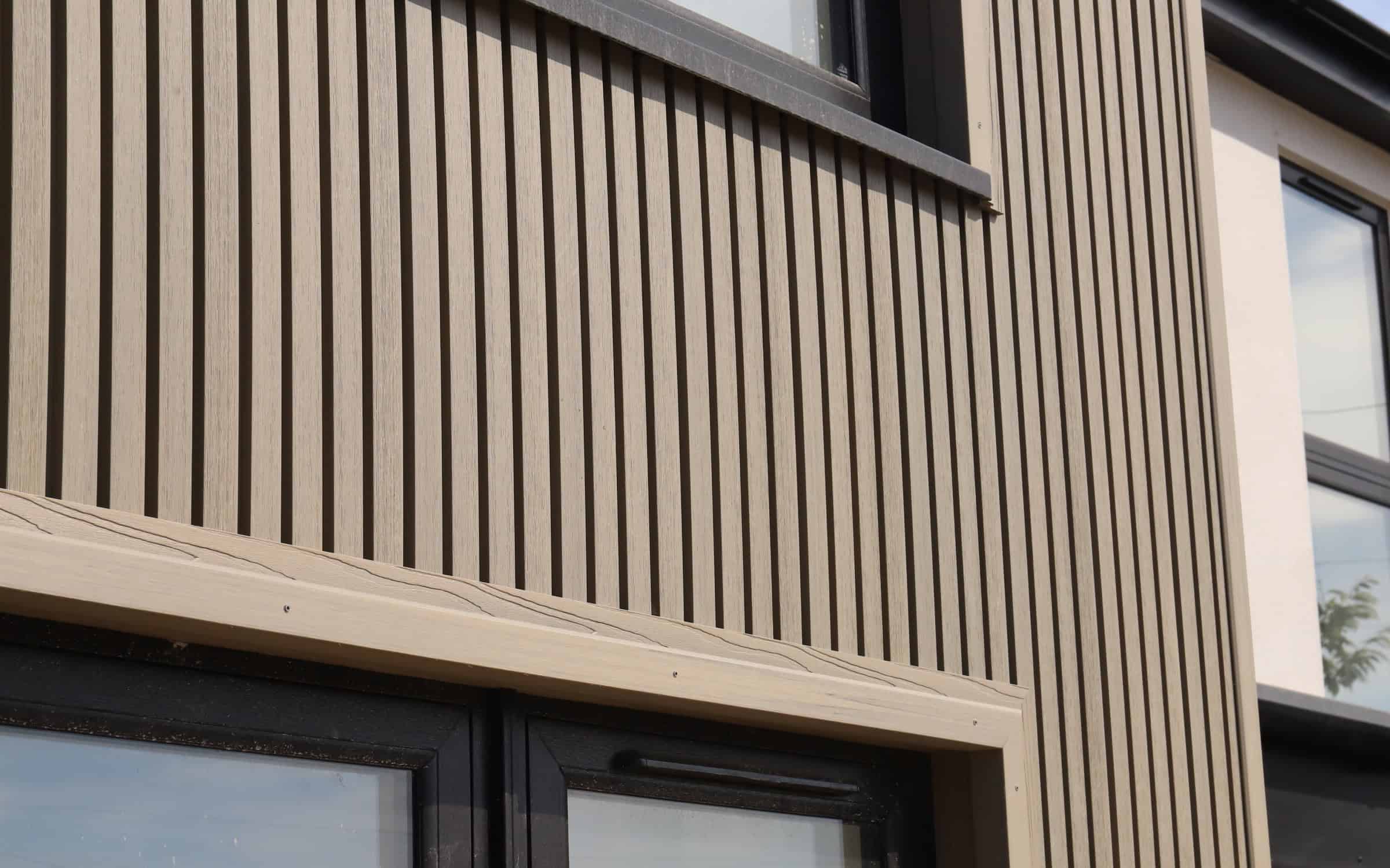 slatted antique composite cladding