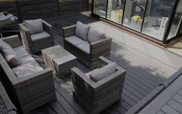 Charcoal Advanced Garden Composite Decking Seating Area
