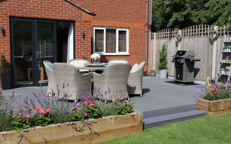 Grey Classic Garden Composite Decking Steps