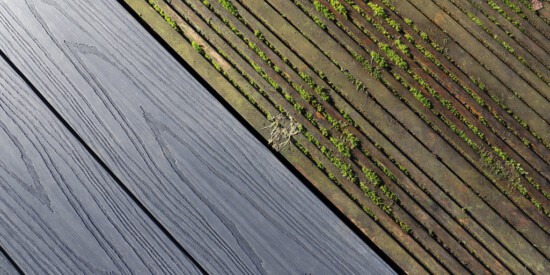 composite decking vs worn timber decking