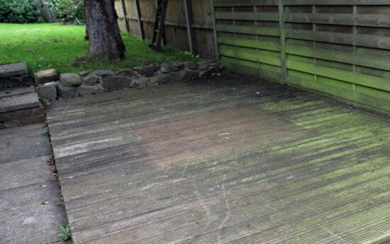 worn out timber decking