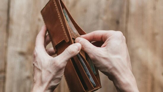 brown leather wallet