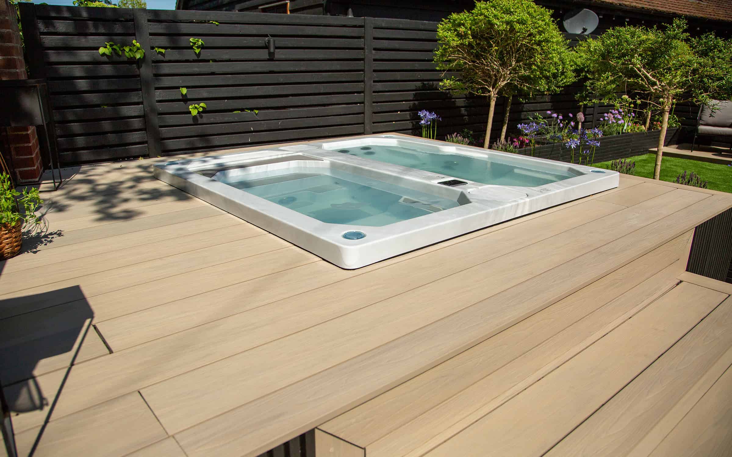 ash white composite decking