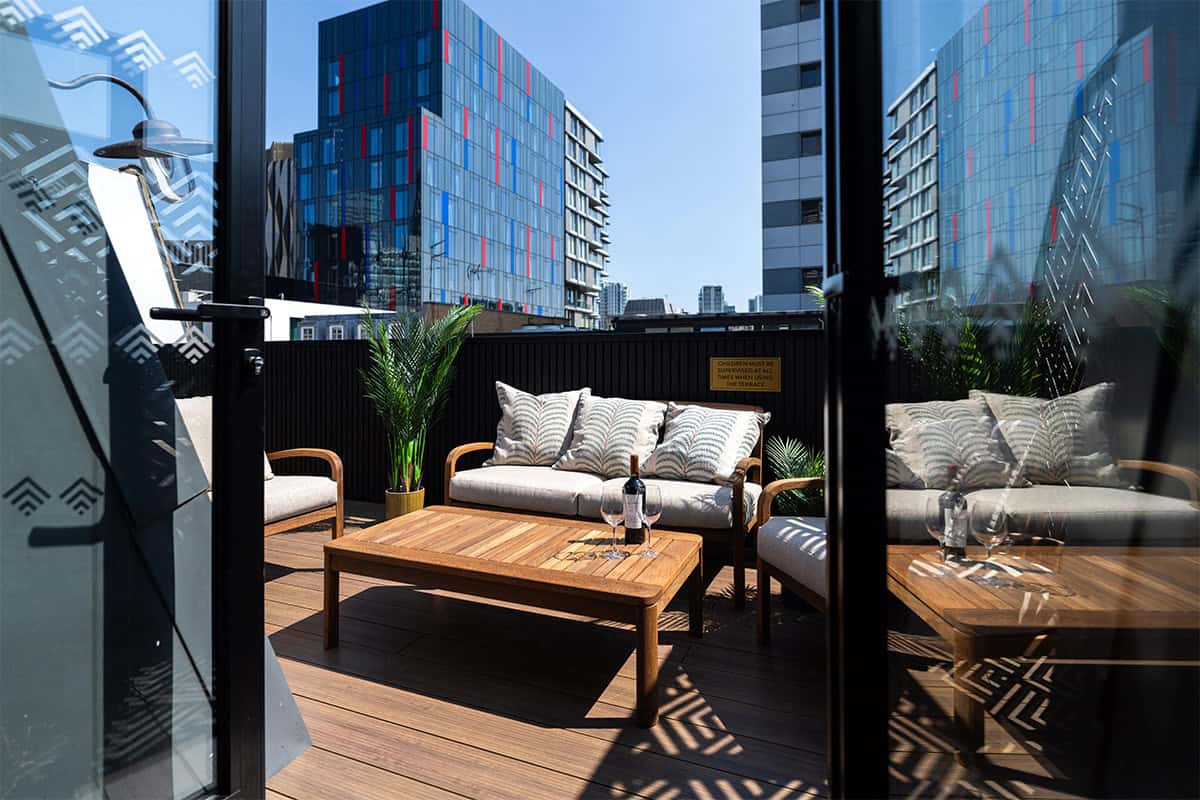 aluminium decking close-up