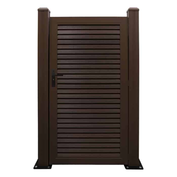 slatted brown composite gate