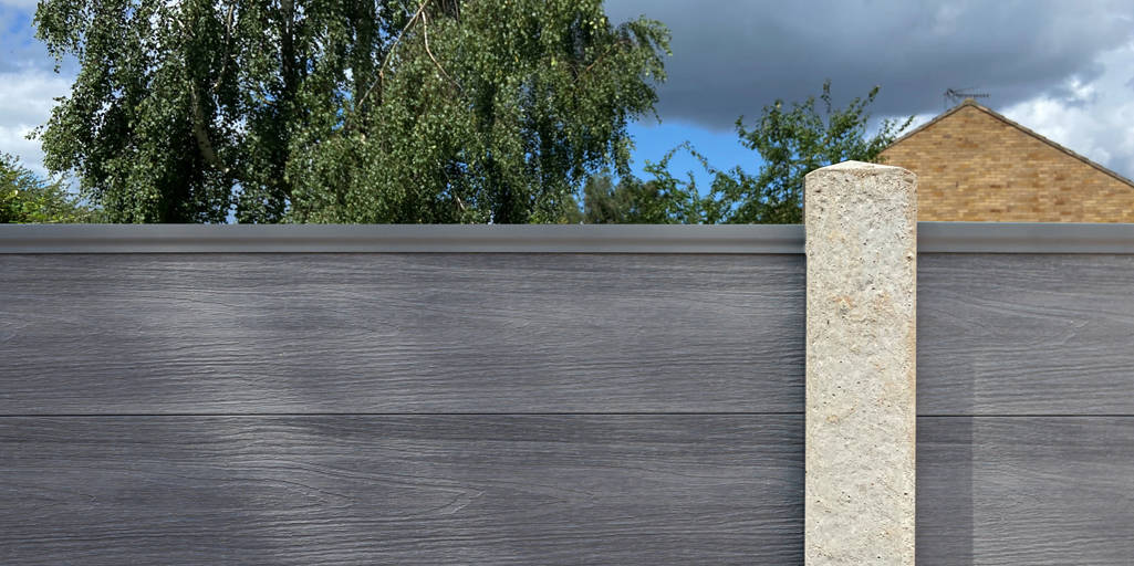 concrete fence posts with composite fencing boards