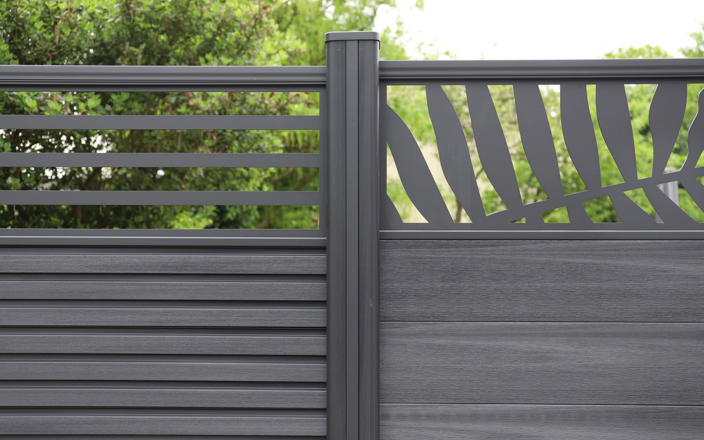 NeoTimber Grey Composite Fencing - Fence screen lifestyle image