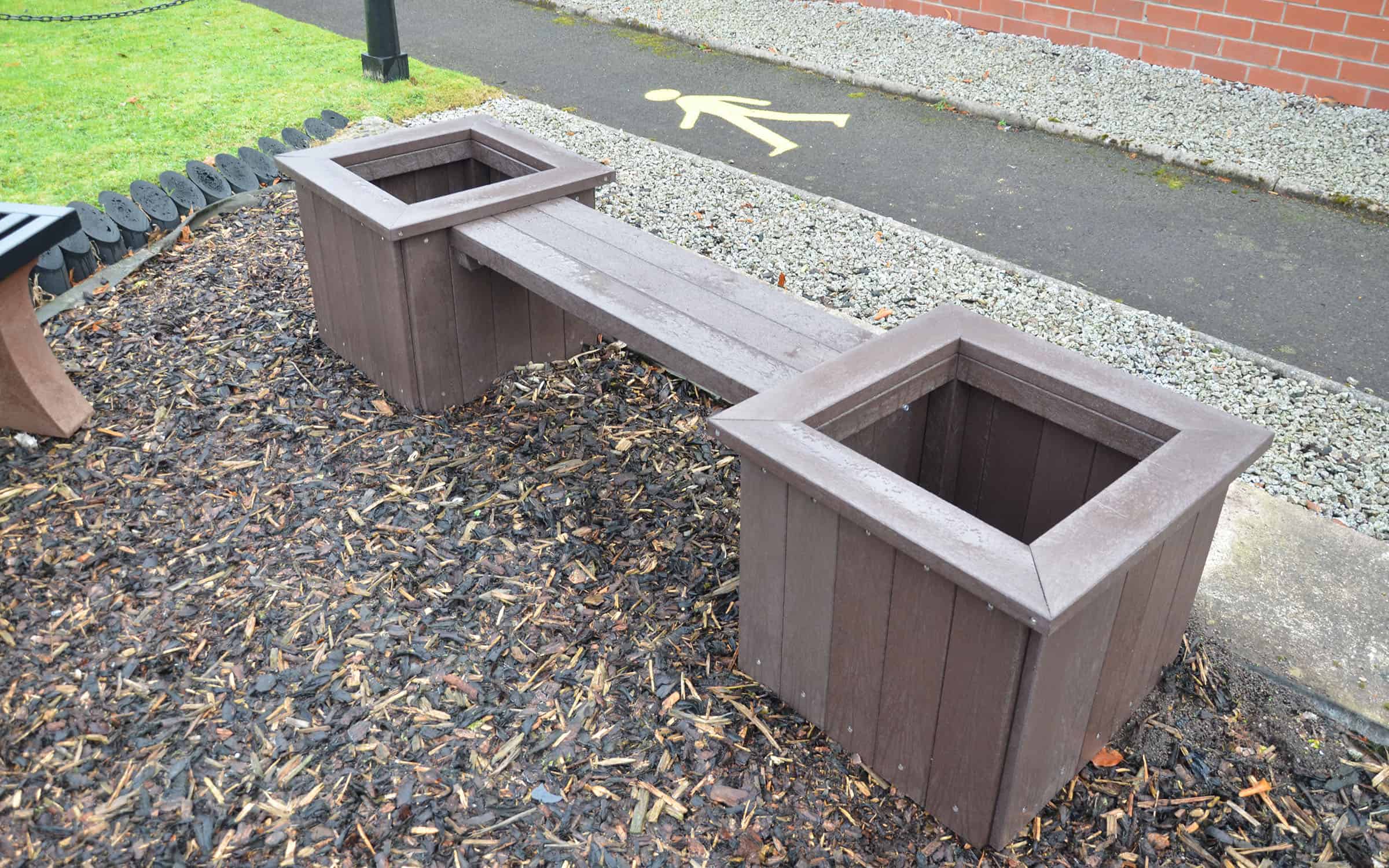 Recycled Plastic Street Furniture Planter Bench Shot