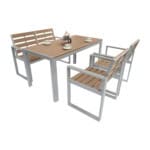 Composite Outdoor Furniture - Teak 4-Seater Patio Set